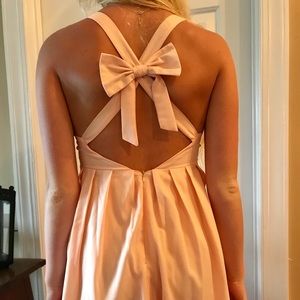 Baby pink dress with bow on back, size S